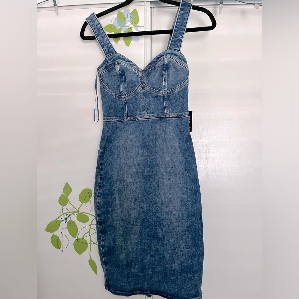 Denim sleeveless Mini Dress